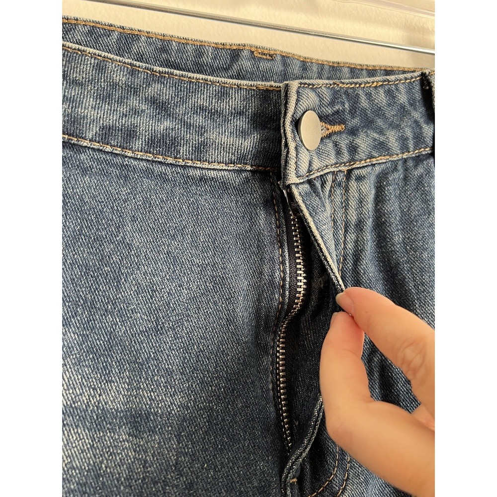 Shein Curve 2XL Jeans Womens Blue Denim Mom Distressed High Rise Cotton - Picture 6 of 11